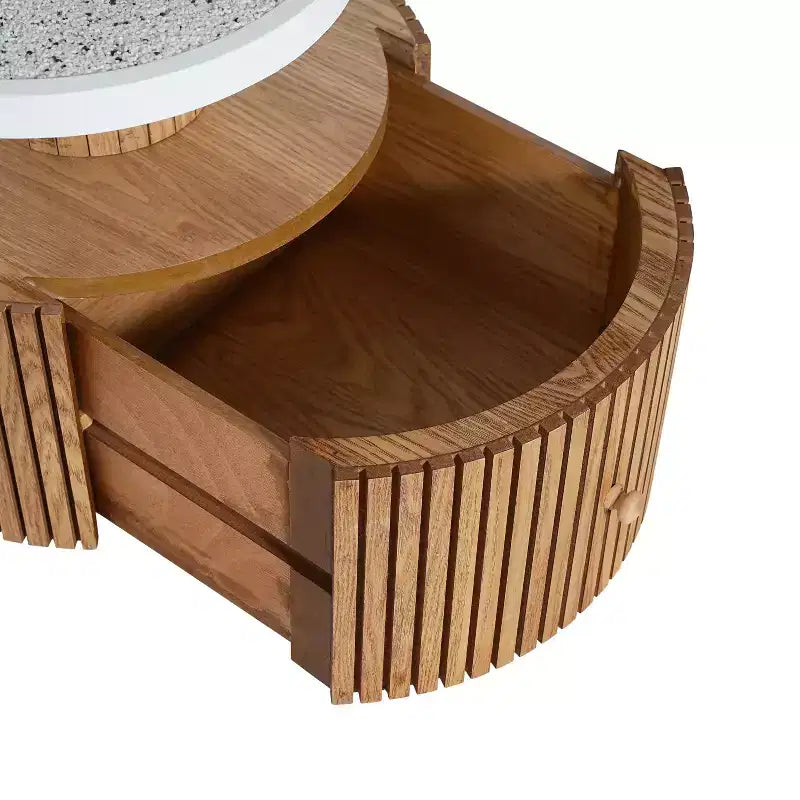 Four-Leaf Clover Accent Table, Artistic Side Table with Storage for Living Room, Bedroom