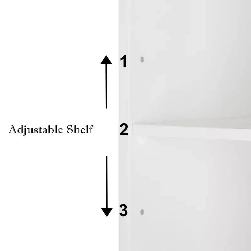 Single Door Bathroom Storage Cabinet with 4 Drawers, White