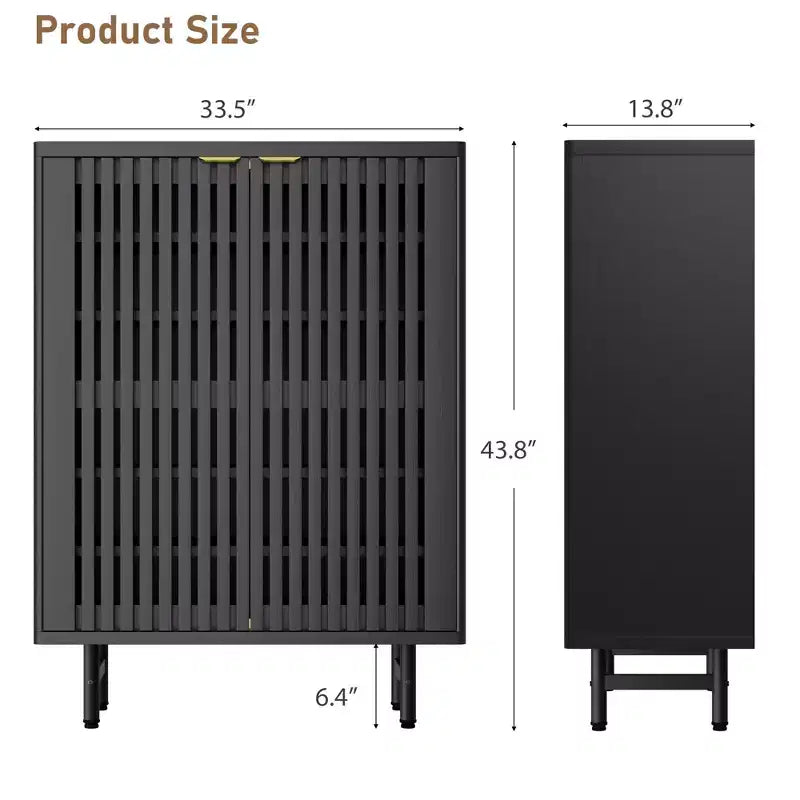 Shoe Storage Cabinet for Entryway, 6 Tier Wood Shoe Organizer with Doors