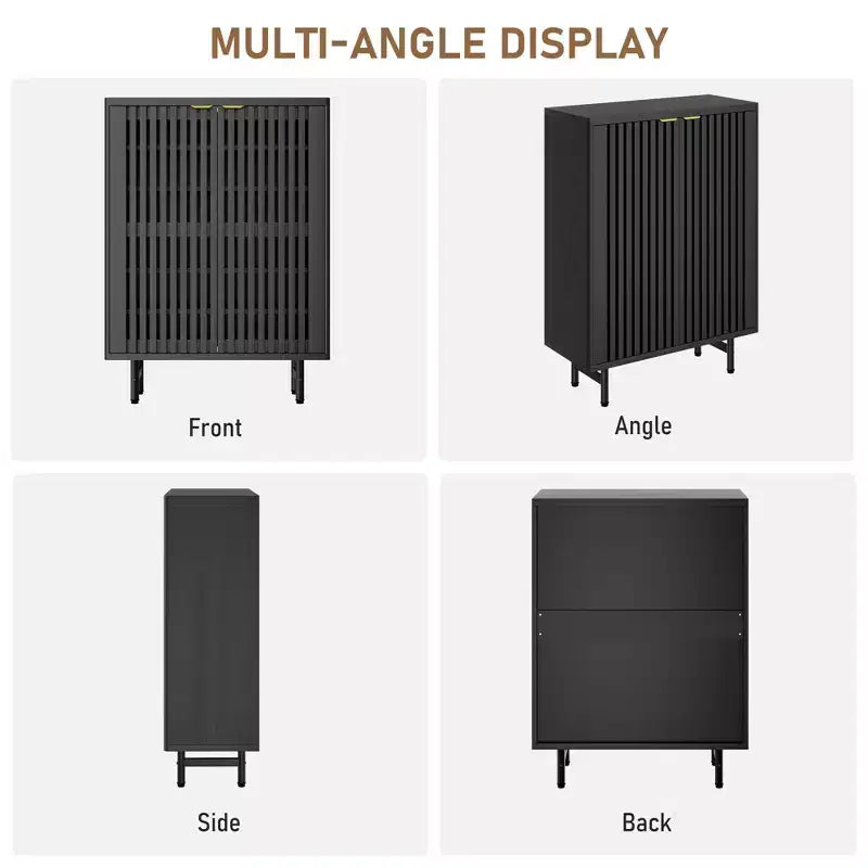 Shoe Storage Cabinet for Entryway, 6 Tier Wood Shoe Organizer with Doors