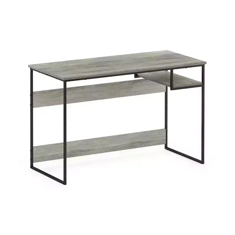45" Computer Desk Metal Frame Study Table Home Office Workstation with Storage Compartment