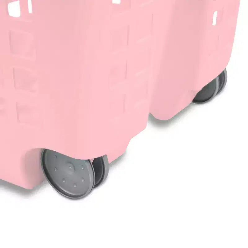 Wheeled Laundry Basket, 1.7 Bushel with Handles, Pink, 4 Pack