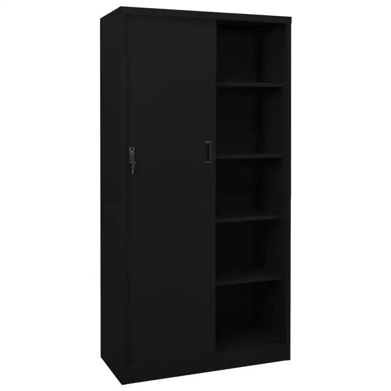 Filing Cabinet Lockable Storage with Sliding Door Steel