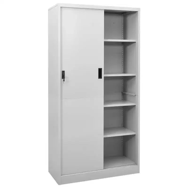 Filing Cabinet Lockable Storage with Sliding Door Steel