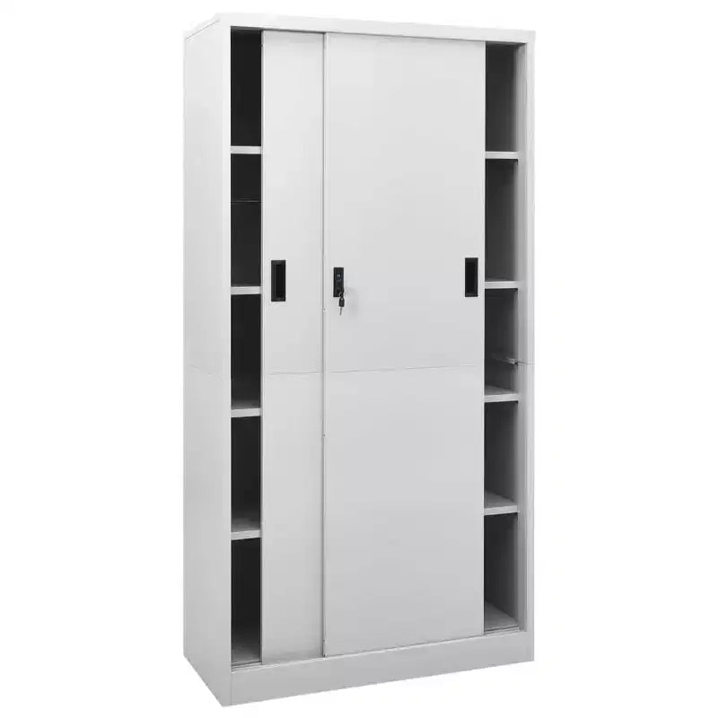Filing Cabinet Lockable Storage with Sliding Door Steel