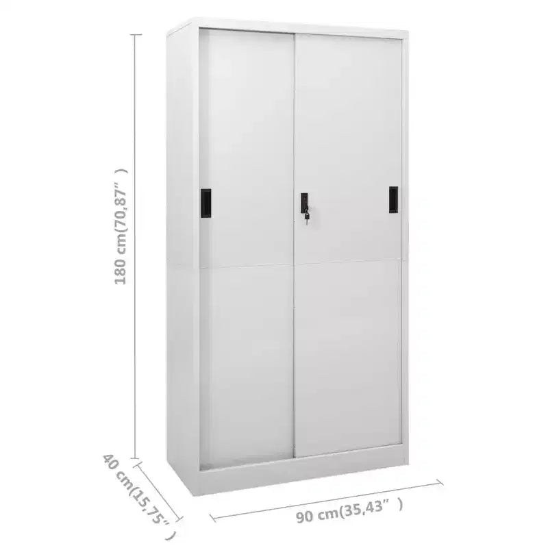 Filing Cabinet Lockable Storage with Sliding Door Steel