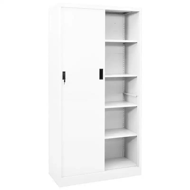 Filing Cabinet Lockable Storage with Sliding Door Steel
