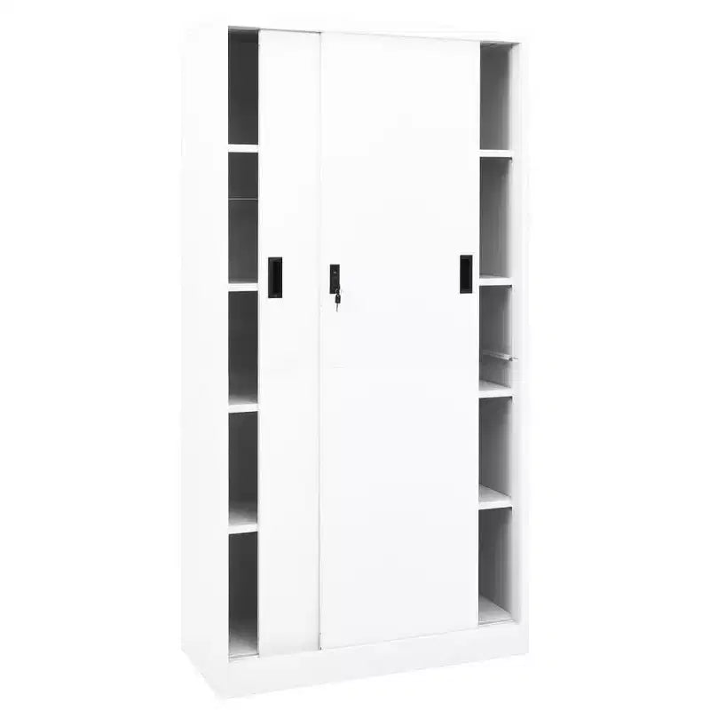 Filing Cabinet Lockable Storage with Sliding Door Steel