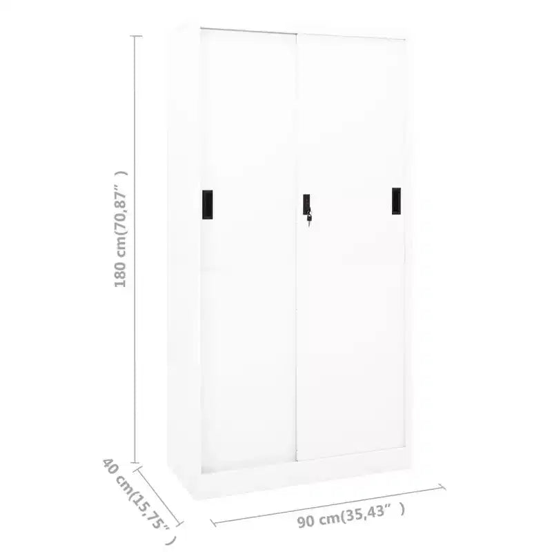 Filing Cabinet Lockable Storage with Sliding Door Steel