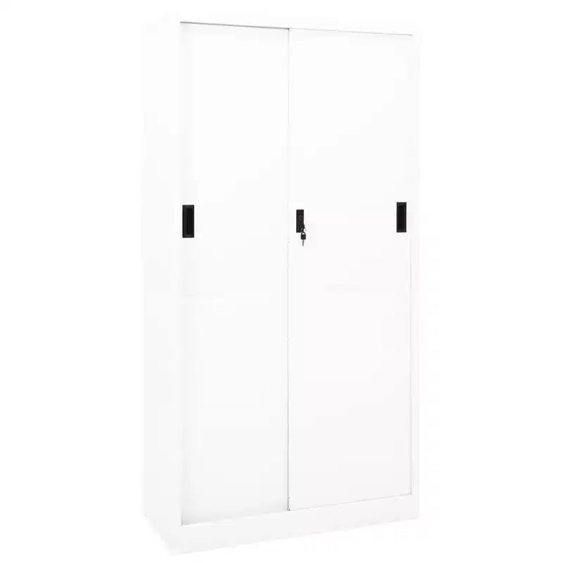 vidaXL Filing Cabinet Lockable Storage Filing Cabinet with Sliding Door Steel