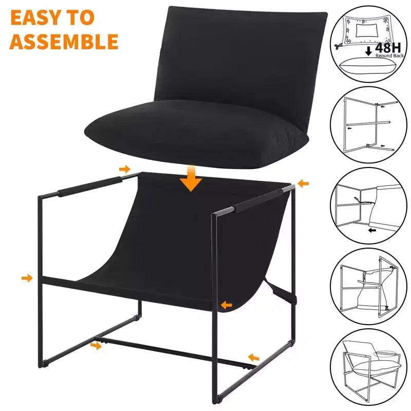 Mid Century Modern Accent Chair with Shredded Foam Cushioning