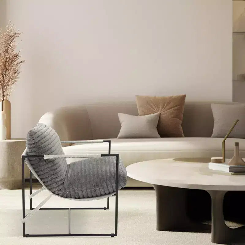 Mid Century Modern Accent Chair with Shredded Foam Cushioning
