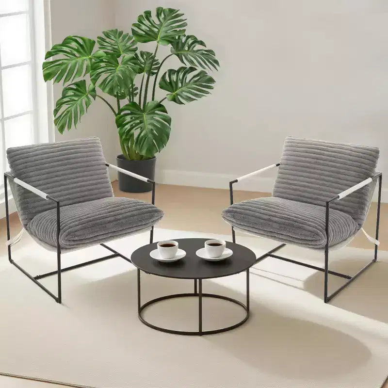 Mid Century Modern Accent Chair with Shredded Foam Cushioning