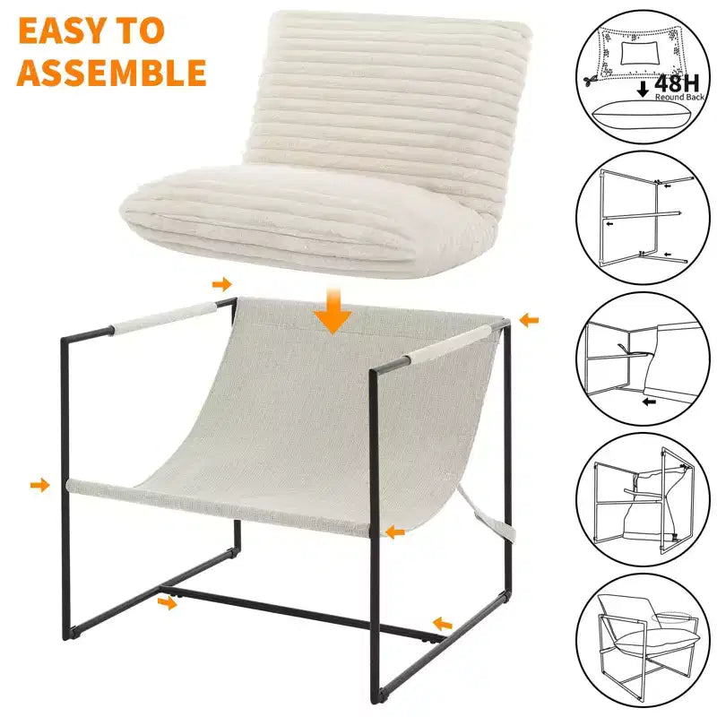 Mid Century Modern Accent Chair with Shredded Foam Cushioning