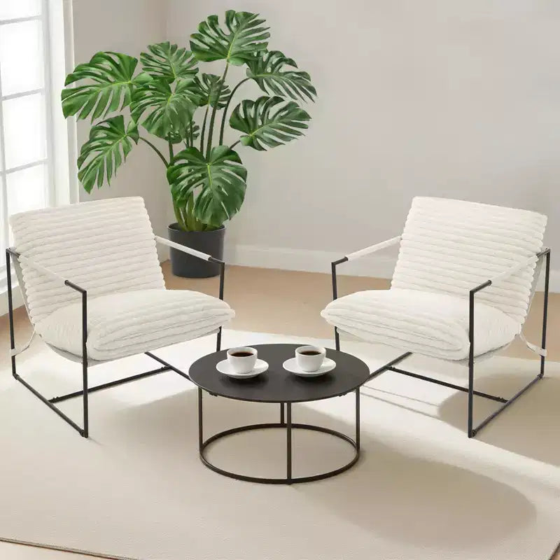 Mid Century Modern Accent Chair with Shredded Foam Cushioning