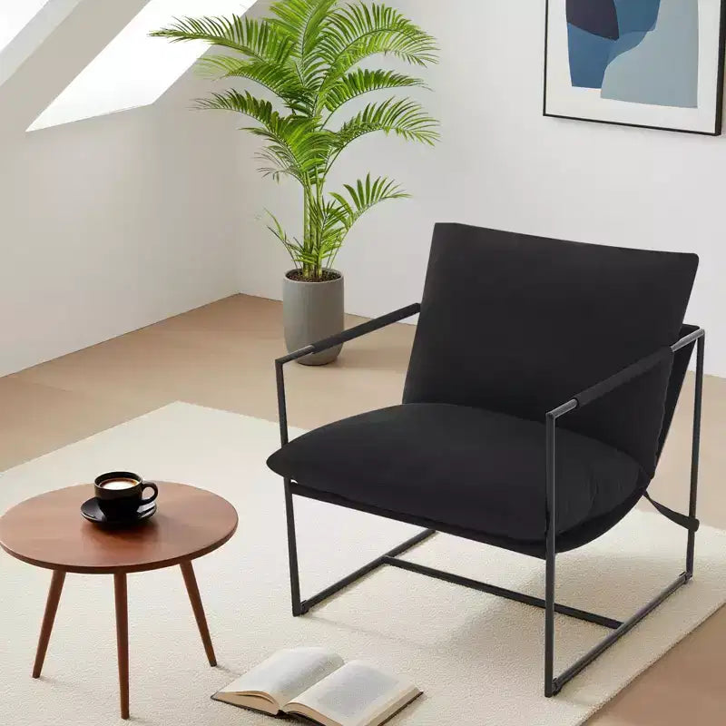 Mid Century Modern Accent Chair with Shredded Foam Cushioning