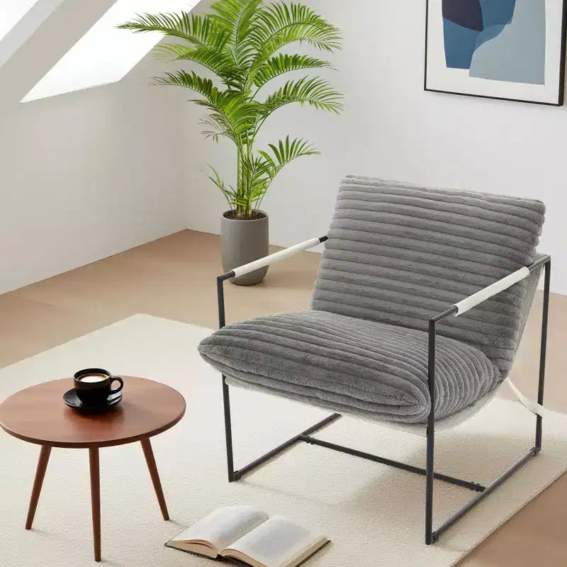 Mid Century Modern Accent Chair with Shredded Foam Cushioning