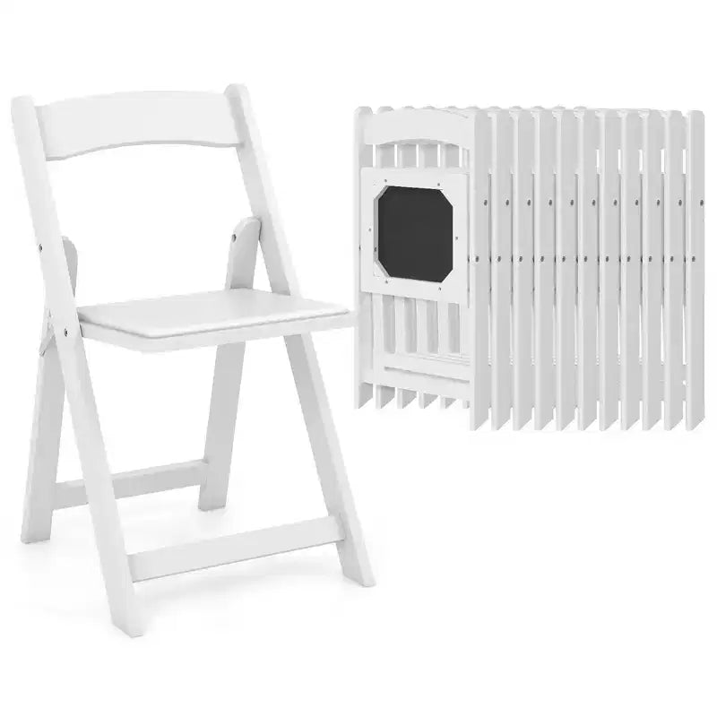 Costway Set of 12 Dining Chairs w/ Rubber Wood Legs & Padded Seat for Home Office Events White