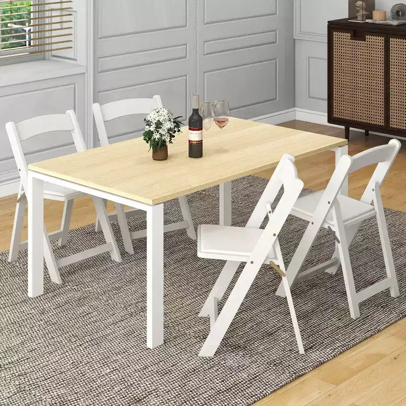 Set of 12 Dining Chairs w/ Rubber Wood Legs & Padded Seat for Home Office Events White