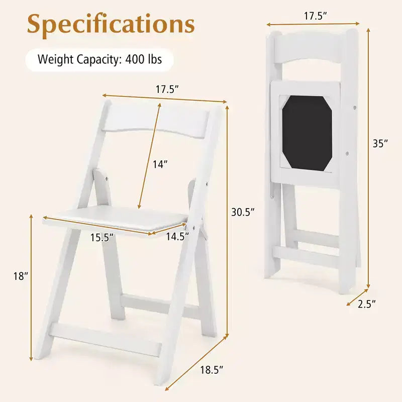 Set of 12 Dining Chairs w/ Rubber Wood Legs & Padded Seat for Home Office Events White