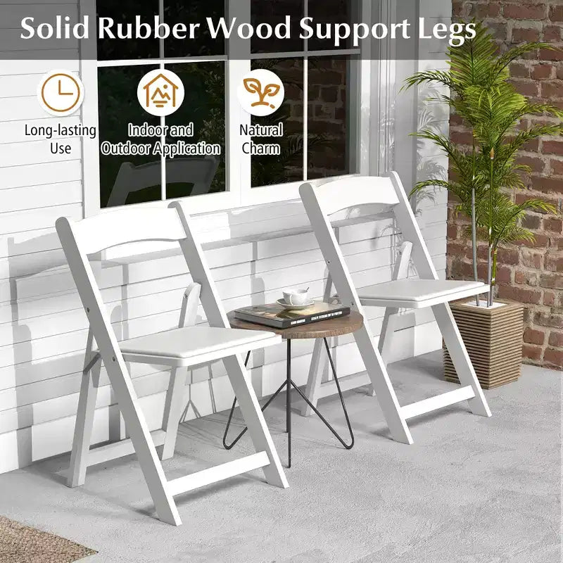 Set of 12 Dining Chairs w/ Rubber Wood Legs & Padded Seat for Home Office Events White