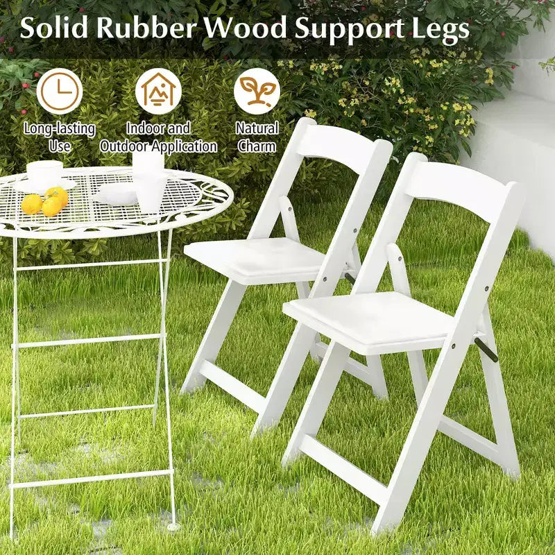 Set of 12 Dining Chairs w/ Rubber Wood Legs & Padded Seat for Home Office Events White