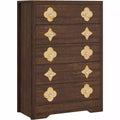 Fluted Dresser for Bedroom with 5 Drawers, 42.9 in Tall Chest of Large Drawers with Large Clothes Storage Cabinet, Wood Dresser, for Bedroom, Nursery