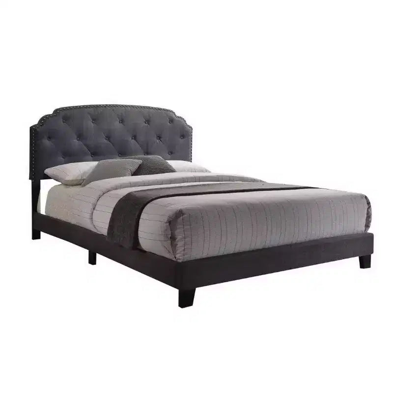 Royal Hampton Queen Bed, Gray Fabric