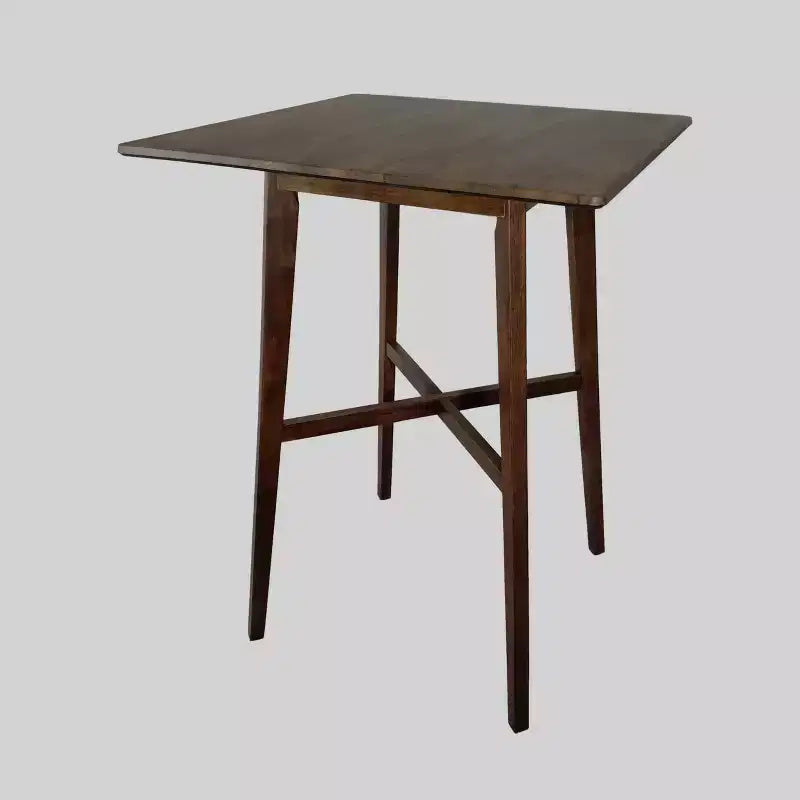 Modern Rectangle Bar Table Walnut Finish - Chic High-Top, Pub Style, Seats 4