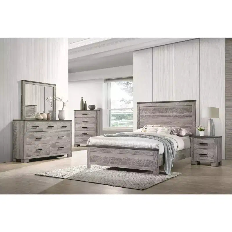 2 Drawer Nightstand Gray