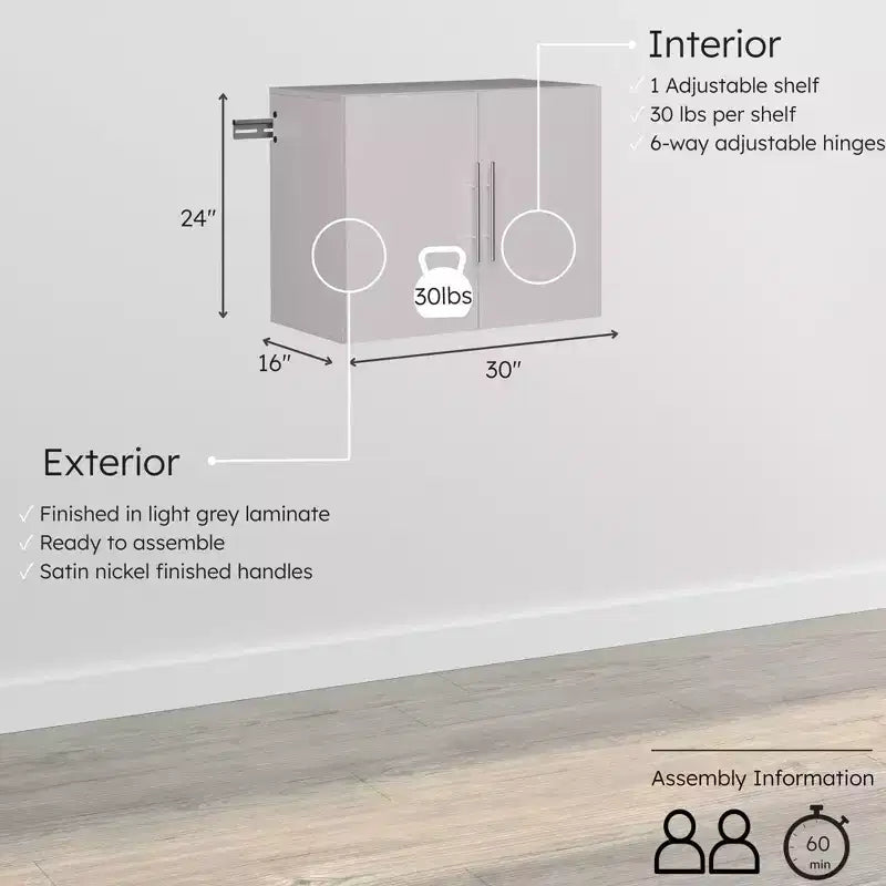 Upper Storage Cabinet Light Gray