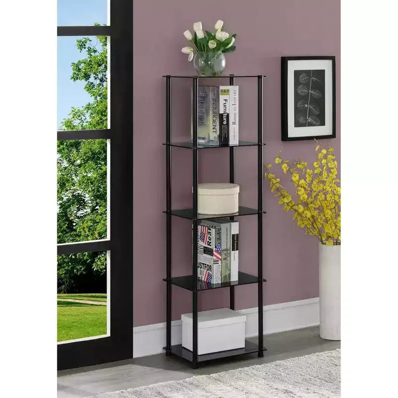 61.25" Glass 5-Tier Storage Shelf