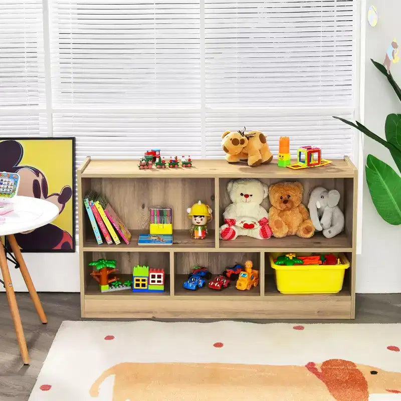 Wooden 5 Cube Children Storage Cabinet Bookcase Toy Storage Kids Rooms Classroom