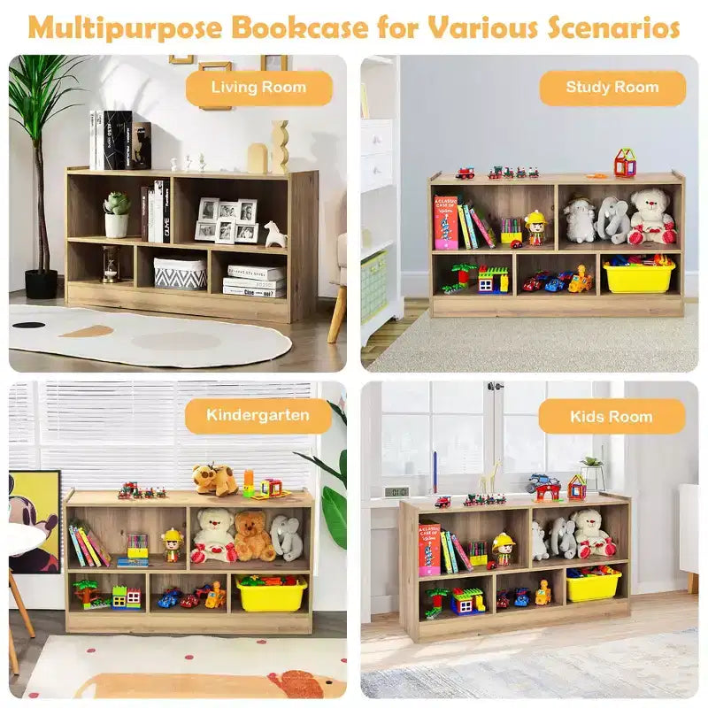 Wooden 5 Cube Children Storage Cabinet Bookcase Toy Storage Kids Rooms Classroom