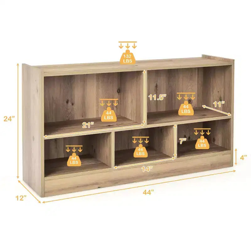 Wooden 5 Cube Children Storage Cabinet Bookcase Toy Storage Kids Rooms Classroom
