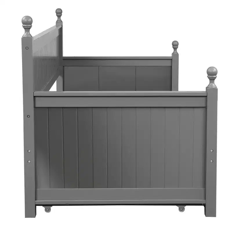 Twin Size Wood Daybed with Trundle Bed